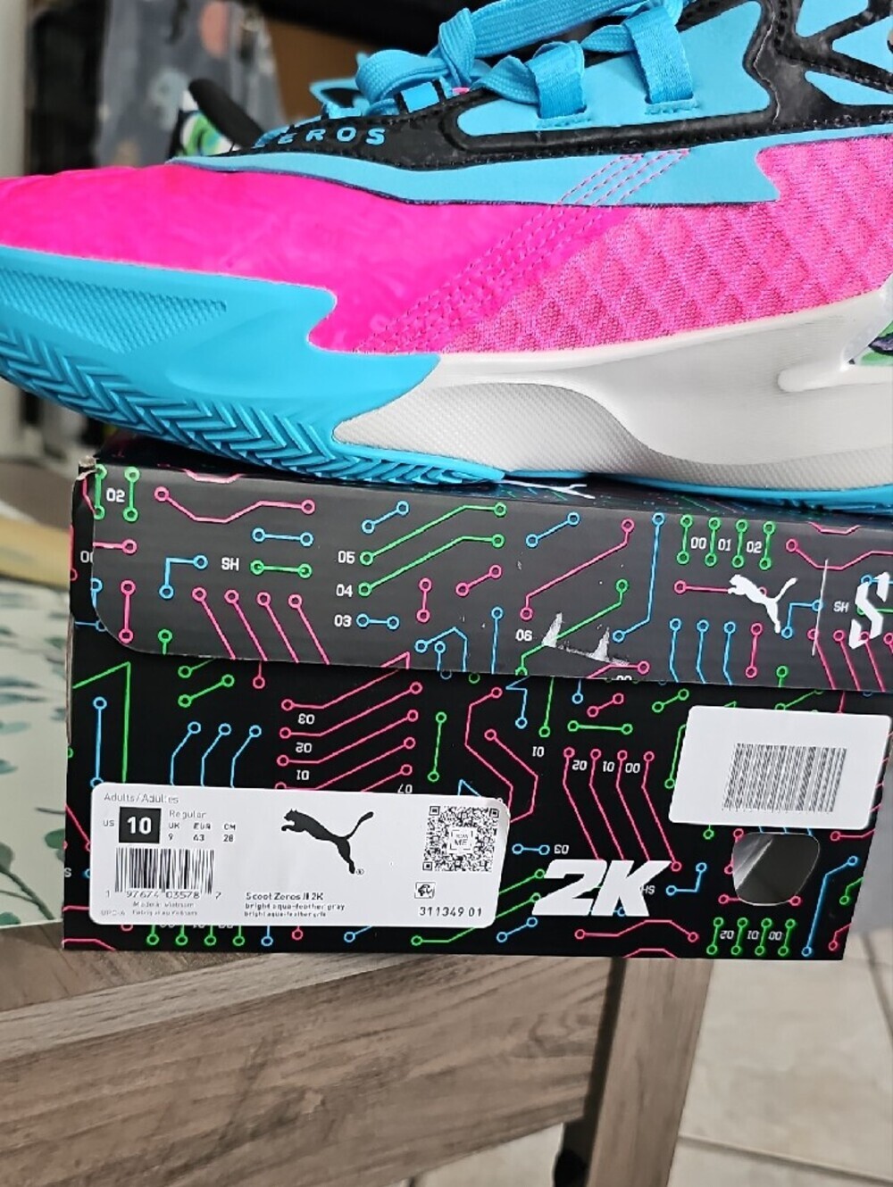 Puma Men’s Multicolor Zeros Sneakers — Pink, Blue, Green, White, Black - Picture 7 of 7